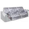 Home Tresor Copridivano 4 posti| Double Face: Fronte Fantasia Cuori Retro Tinta Unita Grigio Elastico per Fissaggio | Protezione da Animali Domestici