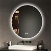 EMKE Specchio Bagno Rotondo con Luce-70 cm, 3 Colori di Luce (Bianco Caldo/Neutro/Freddo), Dimmerabile, Interruttore Touch, Funzione Memoria,Specchio Bagno LED
