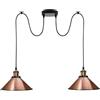 Generic Homin Lampada a sospensione a 2 teste, lampada a sospensione regolabile, lampada a sospensione da soffitto con paralume conico. (Rame)
