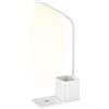 Generico Lampada Da Scrivania Regolabile | Lampada Da Tavolo Con Base Di Ricarica Wireless,Portapenne Regolabile Con Illuminazione A Luminosità Regolabile, Per Scrivania E Ricarica Telefono Per