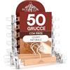 Eurocali 50 Grucce Appendiabiti con Pinze per Pantaloni Jeans Gonne in Legno Naturale 13x33cm - RealGruccia Finitura Lucida - Gancio Girevole 360° in Metallo Resistente Clips Regolabili Salvaspazio e Robuste