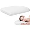 HOMCOM Cuscino Ergonomico Memory Foam a Rimbalzo Rapido con Copertura Lavabile e Rimovibile, Cuscino Cervicale in Memory Foam e Poliestere, 60x40x10 cm Bianco Crema