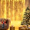 Aigostar 1×1m 100LED Tenda di Luci Natalizie, 8 Modalità Luci a Catena per Tenda, Impermeabile IP44 con Timer, per Camera, Esterno (Bianco Caldo)