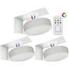 Generico Luce per pittura a batteria - 3x Luci da Parete Magnetiche Senza Fili con Telecomando, Dimmerabili e Timer, Illuminazione Decorazioni da Parete per Armadio Esposizione Pittura Arte Dipinti