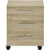 AVANTI TRENDSTORE - Madesimo - Cassettiera a rotelle in legno laminato con 3 casssetti nel colore quercia Artisan. Dimensioni LAP ca. 40x56x39 cm