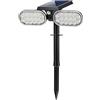 damastoreitalia Faretto a led da esterno solare per giardino orientabile con picchetto sensore movimento crepuscolare (32 led - solare - luce calda)