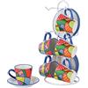 Baroni Home Set da 6 Tazzine decorate Linea Pop, 15x13x29 cm
