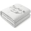 MAKA change your life quality MAKA Scaldaletto Elettrico Singolo e Matrimoniale Termocoperta in Poliestere Traspirante con Telecomando a 3 Livelli di Calore Timer fino a 12 Ore 100W per un Sonno Caldo (Singolo 150x80 cm)