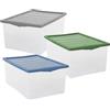 Sicignano Casalinghi Ingrosso Casalinghi Sicignano | Contenitore Storage Box Spring L Neutro con Coperchio Colori Assortiti | Scatola Portaoggetti in Plastica Robusta e Salvaspazio | Ideale per Casa, Ufficio e Garage | Made in Italy (3)