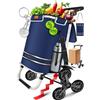 KESSER® Carrello spesa - Montascale con scomparto refrigerante, con Capacità di 56L, Caricabile fino a 50kg, Trolley e borsa a Tracolla 3in1, incl. Chip per la spesa, Pieghevole, Blu marino