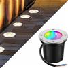 GUODDM Lampada Da Paesaggio RGB - Luci Interrate Per Esterni Da 6W Con Telecomando, 16 Colori E 4 Modalità Faretti Con Cambio Colore, Luce Da Incasso Rotonda In Acciaio Inossidabile Impermeabile IP67(Ac 220v