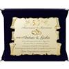 ByClay Laboratory Targa 50° Anniversario di Matrimonio CON NOMI personalizzati | Regalo Anniversario Nozze d'Oro personalizzato | Pergamena Dorata su Cofanetto in Velluto
