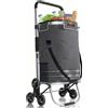 Juskys Carrello Portaspesa 3in1 per le Scale - 56 L, Moderno e Pieghevole - Carrello Saliscale per la Spesa - Grigio