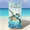 NIBESSER Telo Mare Personalizzato con Nome Asciugamano Mare Adulto Bambini Microfibra Leggero Telo Mare Antisabbia ad Asciugatura Rapida Asciugamano da Spiaggia Morbido, Tartaruga, 60x120 cm