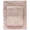 Bellora Set Asciugamani viso e ospite in Spugna 100% Cotone con balza in nido d'ape Art. Fiocco (Rosa)