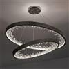 Generic - Lampadario Moderno a LED Glam Ring a 2 Livelli con Cerchio Rotondo in Cristallo Nero - 23,5 Pollici + 31,5 Pollici, Luce a 3 Colori, Piccolo Regalo