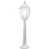 vetrine in rete Vetrineinrete® Lampione da giardino con palo lanterna da terra luce per esterno in alluminio e vetro con portalampada E27 per vialetti ES39 (Bianco) P51