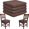 HAND Set 4 Cuscini per Sedie Cucina - Cuscini per Sedie in Legno con Elastico Perimetrale Antiscivolo, Sfoderabili con Cerniera, Imbottitura Inclusa (Caffè)