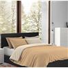 IlGruppone Copripiumino 100% Cotone Matrimoniale Double Face Made In Italy Bicolore Sacco e Federe Due Piazze Set Letto (Tortora - Beige)
