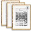 CLAMARO COLLAGE 20 - Set di 3 cornici portafoto 40 x 60 cm, in legno di quercia anticato, con passepartout per immagini DIN A3 (29,7 x 42,0 cm), 20 mm, design sottile, cornice in legno MDF con vetro