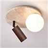 MCWYH Plafoniere Wabi-sabi Art Plafoniera da Incasso in Pietra Naturale in Marmo con faretto a soffitto Lampada da soffitto Rotonda in Vetro di Latte per Ingresso corridoio Bagno Cucina Fattoria