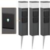 ledscom.de 3 lampioni da terra PODEL con picchetto da terra per esterni, Smart Home, 39 cm, antracite, 2 prese, lampadina G9 inclusa, 596 lm, bianco