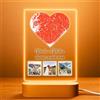 Cristal Plaque Lampada Con Foto Cuore Mappa e 3 Immagini - Lampada Coppia in Acrilico - Lampade Personalizzate Con Foto Regalo Anniversario Matrimonio
