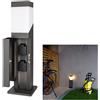 Planetitaly Kukui Puka lampione LED attacco E27 colonnina elettrica multipresa IP44 IP68 impermeabile 2 prese luce giardino garage 230V