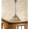 Mondocreazioni Lampadario a sospensione 1 luce saliscendi con diffusore realizzato artigianalmente coll. greca (DIAMETRO 30 CM)