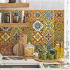 RE-COVERTILES - Adesivi Piastrelle Cucina Bagno Mattonelle adesive in PVC Impermeabili Antigraffio Stickers Decorazione Parete Cementine Peel and Stick - Modello 36 Pz 10x10 cm PS00066 Made in Italy
