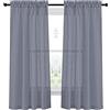 HOME ZEN HOUSEHOLD LINEN COPPIA TENDE BOUCLÈ EFFETTO LINO TINTA UNITA SEMITRASPARENTE CON PASSANTE (GRIGIO SCURO, 150A x 60L cm (2 Pannelli))