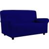 Corredocasa Copripoltrona e Copridivano 2/3/4 Posti Millerighe No Stiro Made in Italy Vari Colori in Tessuto Elasticizzato (Blu, 3 Posti 180-250 cm)