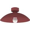 L+ Plafoniera LED da Soffitto a Cupola in Metallo - Diametro 30cm - Attacco E27 Lampadina Esclusa - Made in Italy - Design Moderno per Cucina e Soggiorno (Rosso Cowhide)
