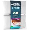 Eurocali 2 Cuscini Memory Foam Ergonomico ed Ipoallergenico Guanciale Letto Made in Italy Supporto Cervicale Rigido e Traspirante con Fragranza Aloe Vera e Camomilla