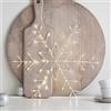 Lights4fun Fiocco di Neve Luminoso Osby Bianco di 50 cm con 70 LED Bianchi Caldi a Pile per Arredo Interni Luci di Natale Decorazione Natalizia