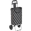 generico Carrello Portaspesa, Pieghevole, 24 l, Shopping Trolley Per la Spesa con Ruote, Per Supermercato, Mercato, Compere, HLP 84x32,5x32,5 cm, Poliestere, Ruote resistenti (nero)