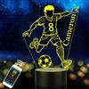 BayTec Lampada da calcio personalizzata per bambini con nome personalizzato per bambino figlio nipote luce notturna a LED idea regalo per compleanno Halloween Natale Capodanno decorazione della stanza