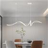 Lanekd Lampada a Sospensione LED Dimmerabile Plafoniera Spirale Alluminio Lampadario Moderna Nero per Isola Cucina, Sala da Pranzo, Soggiorno (L120CM, Bianco)