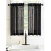 HOME ZEN HOUSEHOLD LINEN COPPIA TENDE BOUCLÈ EFFETTO LINO TINTA UNITA SEMITRASPARENTE CON PASSANTE (NERO, 150A x 60L cm (2 Pannelli))