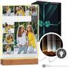 Maverton Cornice LED luminosa con supporto in legno - Quadro in vetro acrilico personalizzato con collage di foto - Lampada con foto per donna per il compleanno - Amica - XL - 21x32x4,5cm