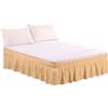 Generic Mantovane giroletto avvolgenti per letti con caduta, regolabili, elastiche, volant antipolvere Queen King Full Twin, lavabili in lavatrice (Beige, King)