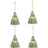 Fenghuangwu - Set di 4 eleganti nappe in poliestere, accessori per fai da te, nappe per chiavi, mobili, decorazione leggera e domestica, colore verde misto