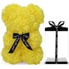 Générique Generico Orso in Rosa, Orsetto di Peluche con Fiori, Romantico Teddy Bear con Scatola Regalo Trasparente per San Valentino, Anniversario, Festa della Mamma, Fidanzata (K- Giallo)