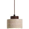 Generic Lampadario a sospensione in pietra naturale nordica, piccolo cilindro, moderno di metà secolo, lampadario rustico in legno industriale per sala da pranzo, tavolo, cucina, isola, fattoria, camera da