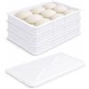 VIRSUS Cassetta con Coperchio per impasti Pizza e Pane HD1, misura 60x40x10 cm e capacità 20 Litri, colore neutro, Contenitore per alimenti, porta impasto per panetti (3 Cassette + 1 Coperchio) - C