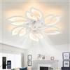 ZOMLBOF Lampadario Ventilatore da Soffitto Silenzioso Fiore,Reversibile 6 Velocità Timer,Dimmerabile,Ventilatore Intelligente Soggiorno,Telecomando,Luce con Ventilatore da Soffitto Camere da Letto Bambini