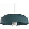 L+ Lampadario a Sospensione Moderno Cilindro in Metallo - Diametro 40cm Attacco E27 - Made in Italy - per Cucina e Soggiorno (Blu Mediterraneo, 40cm)