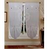GBiancheria Coppia Tende a Pacchetto Regolabili a Vetro ESTER per Finestra 60X150cm e Portafinestra 60x240cmpronte da appendere (60x150, Bianco-Grigio)
