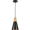 WOTTES Lampada sospensione Apparecchio moderno Ø14CM Paralume Metallo+legno Lampade Illuminazione E27 Luci Lampadario retrò Apparecchi per interni Cucina Camera da letto Soggiorno (Nero)