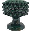 sicilia bedda - Mezza Pigna Siciliana in Ceramica di CALTAGIRONE - Realizzata Interamente a Mano - Vaso Porta Fiori - Ogni Realizzazione è Unica per Voi (Diametro 15, Verde)